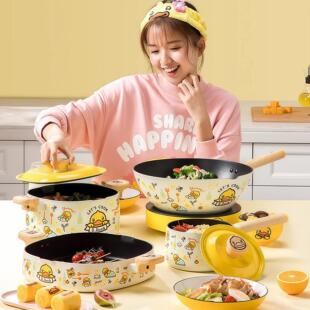 炊大皇不粘炒锅汤锅家用2025新款煎烤不沾锅爆款汤锅小黄鸭奶锅