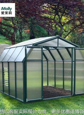 温室大棚铝合金花房暖房组装式跨境阳光板户外大型greenhouse