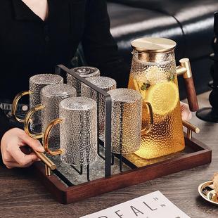 轻奢水具套装 中式 玻璃杯子水杯家用客厅喝水茶杯家庭待客茶具茶壶
