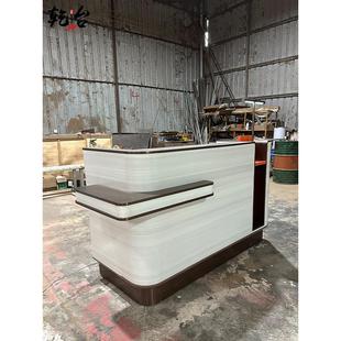 大理石异形服务台烤漆公司前台接待台吧台收银台柜台简约现代定制