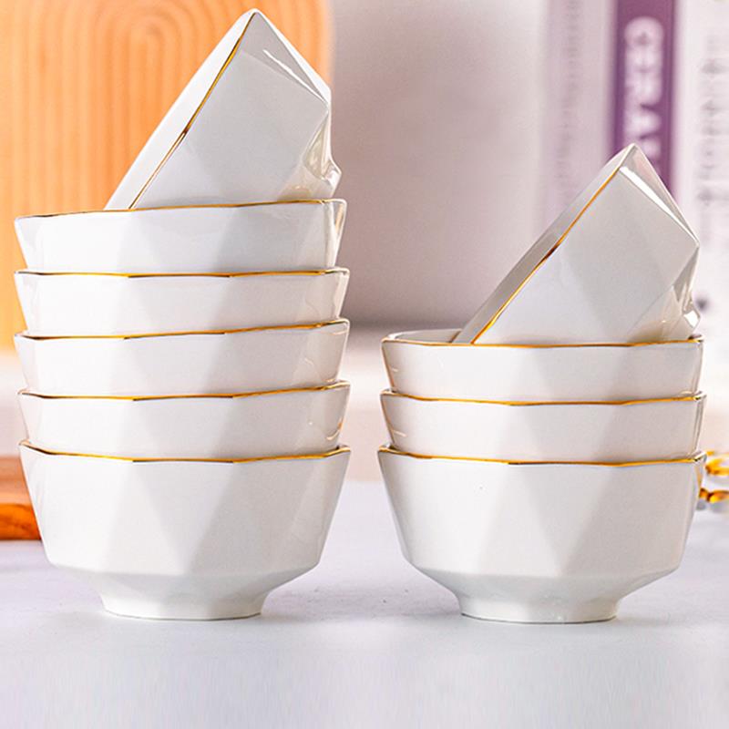 碗家用新款2023现代轻奢陶瓷米饭碗汤面 面碗套装可微波简约碗碟