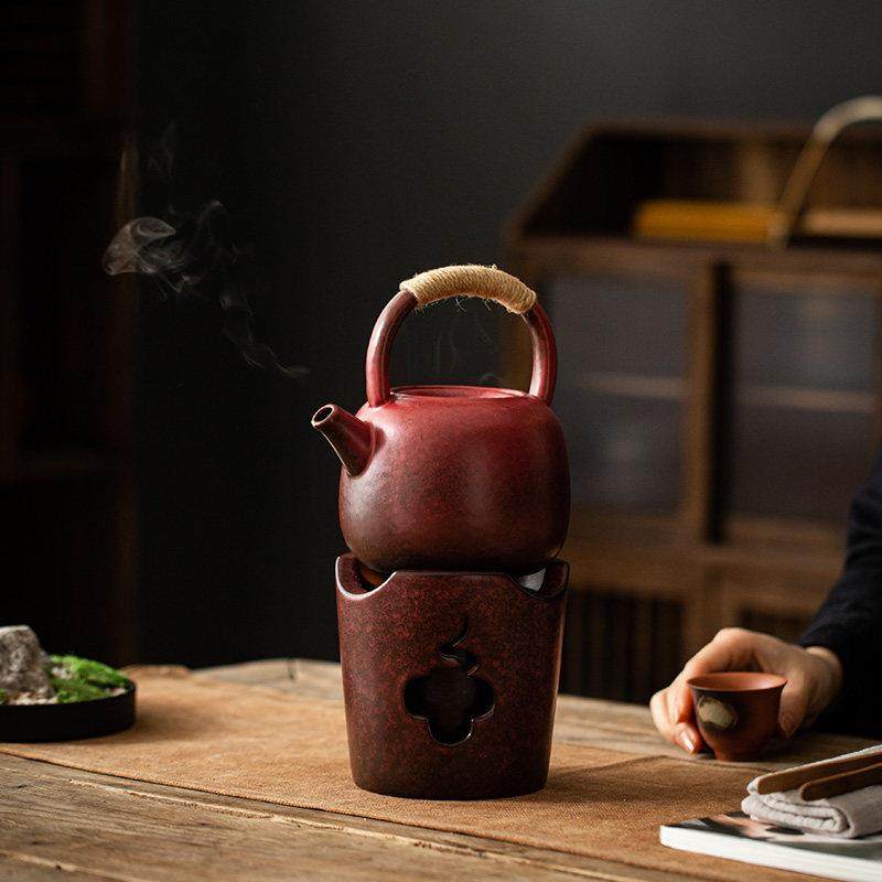 手作古法煮茶炉粗陶碳炉功夫煮茶器木炭炉酒精炉铁壶烧水炉茶道具