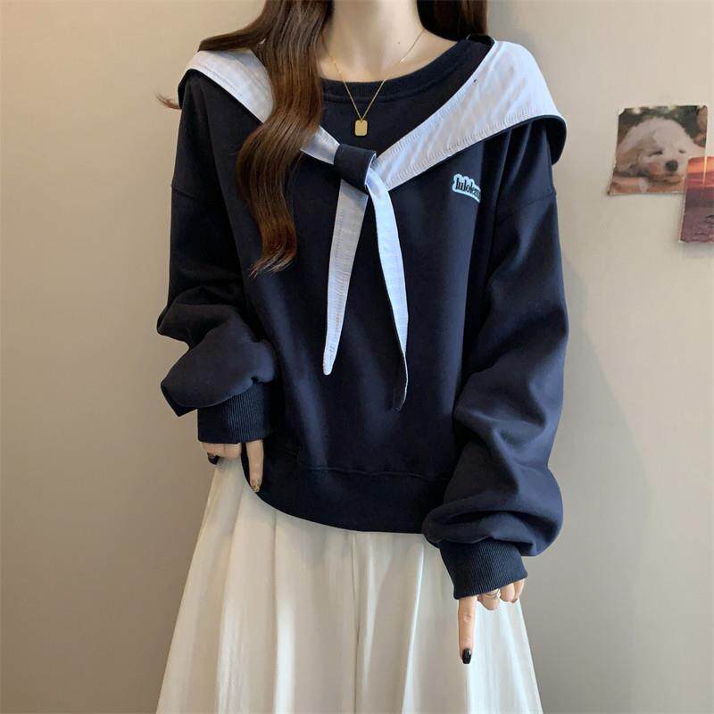 推荐带披肩连帽卫衣女款春秋2025大码胖mm显瘦欧货爆款上衣长袖打