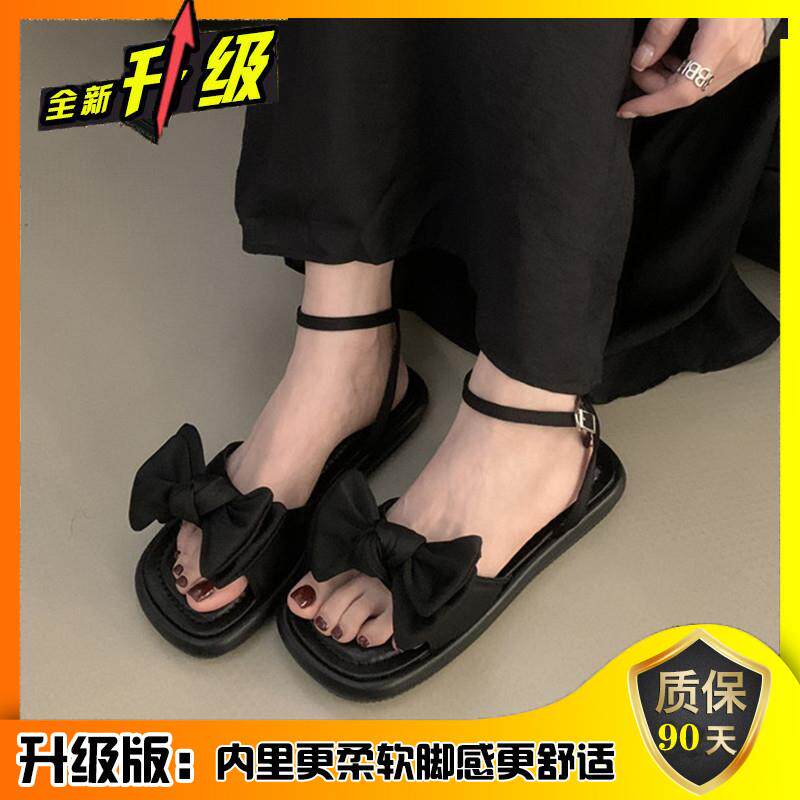 推荐绝美凉鞋女款2026新款夏季外穿配裙子仙女风平底一字带沙滩罗