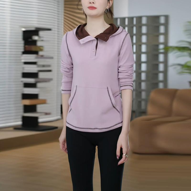 推荐半开领连帽针织衫女20