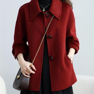 2025秋冬款双面羊绒大衣女短款高级感小个子显瘦妈妈装羊毛呢外套