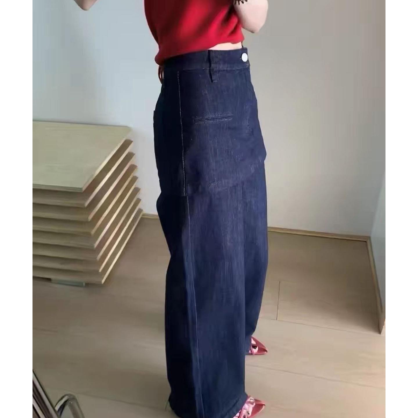 极速深圳南油2026春款新款韩版高腰显瘦直筒休闲屁帘裤女阔腿拖地图片