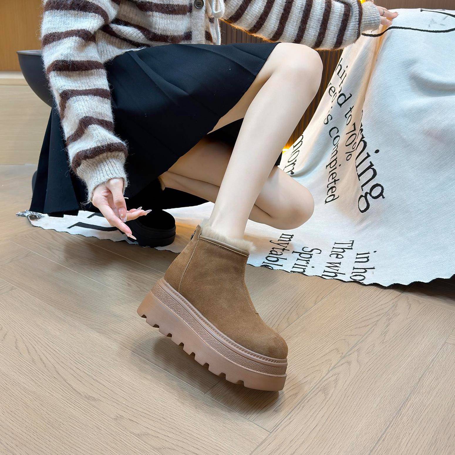 极速高跟鞋女仪礼鞋黑色圆头防水台学生面试正装职业工作鞋女单鞋