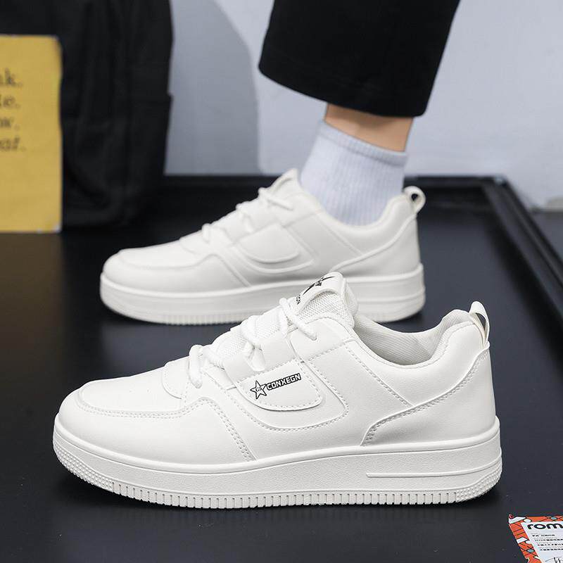 推荐男鞋2026新款小白鞋男透气运动休闲跑步鞋子韩版百搭厚底板鞋