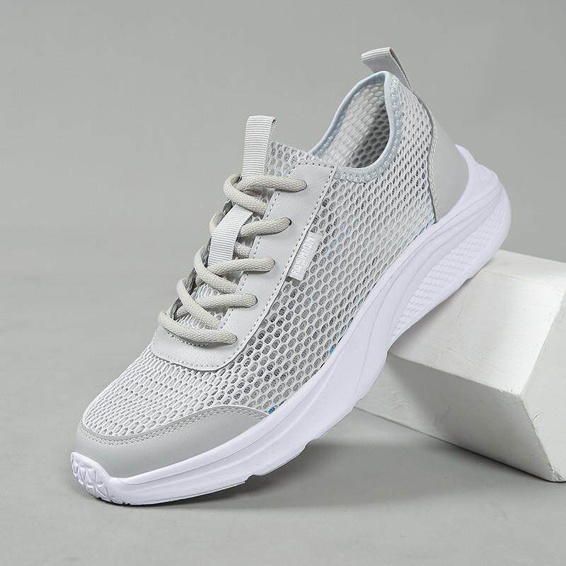 推荐夏季新款镂空运动鞋男士轻便透气休闲跑步鞋软底百搭网面大码