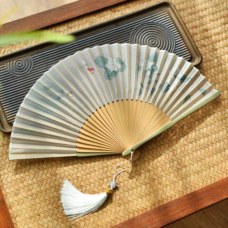 新品纯色素雅古典折扇中国