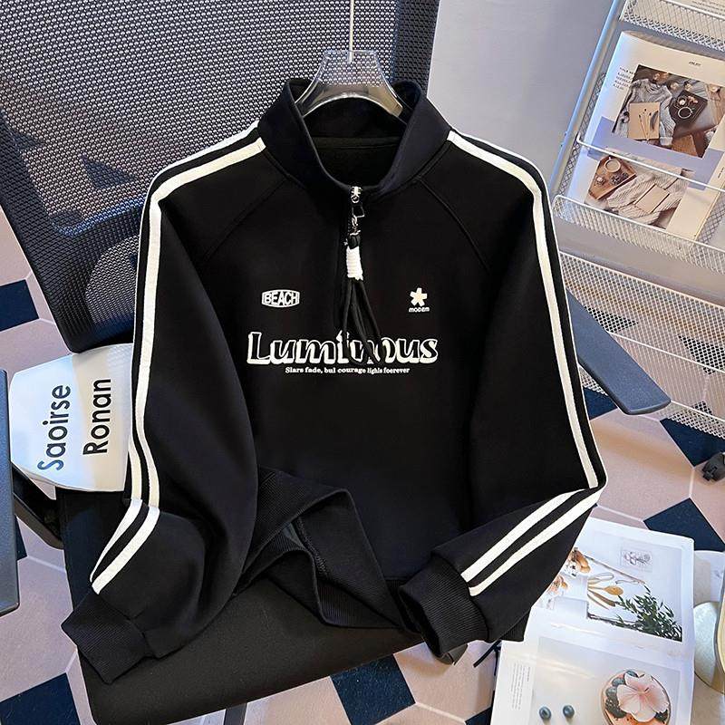 推荐初中生卫衣女春秋季2025新款洋气时尚女大童半拉链立领休闲上