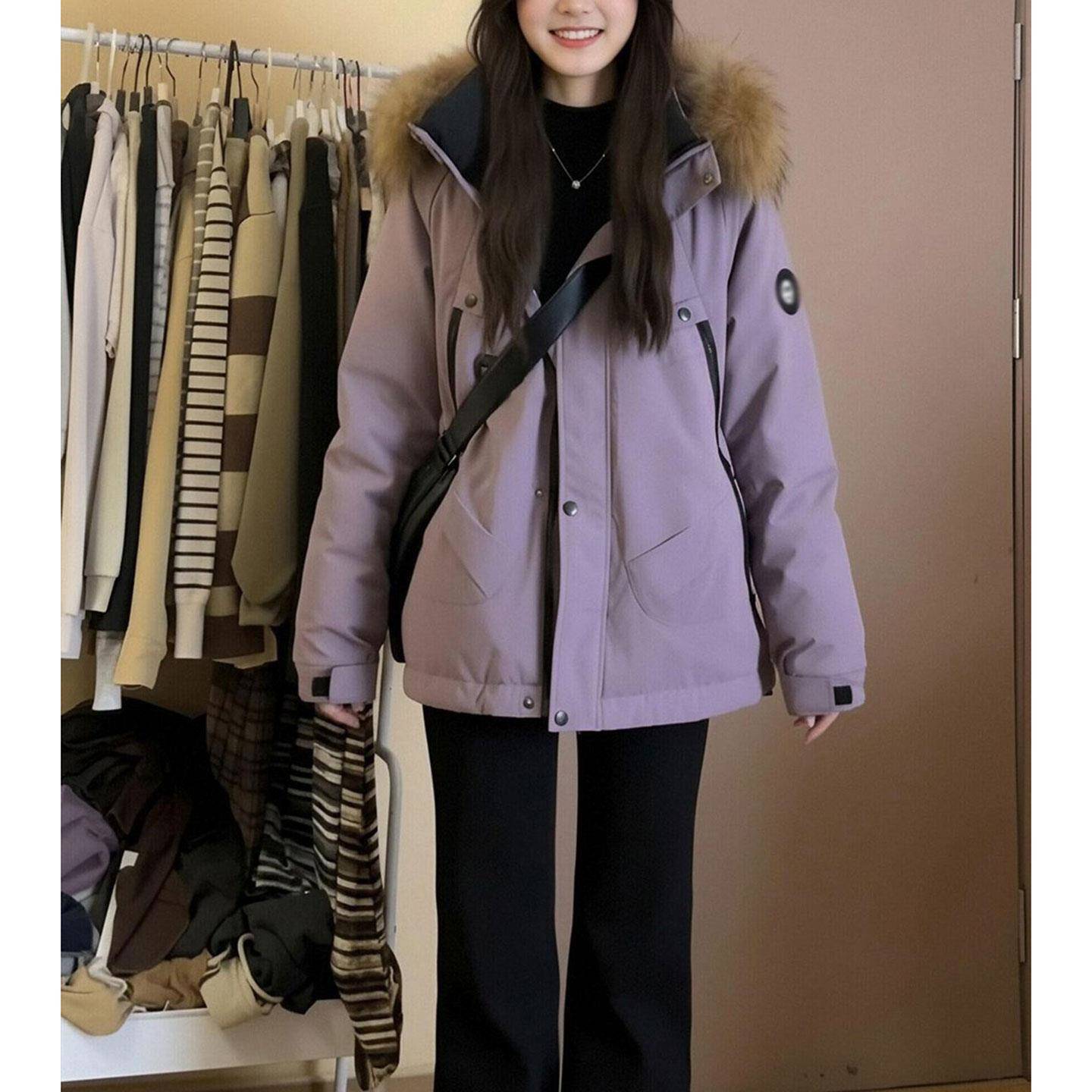 极速冬季工装派克服大毛领棉服女2026新款加厚宽松时尚洋气百搭外