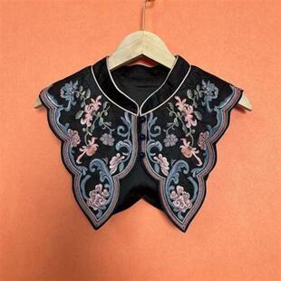 新款复古民族风刺绣领部配件假领女造型外搭小披肩云肩领旅游穿搭