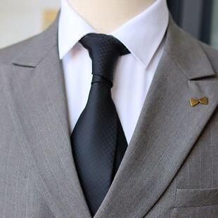 轻奢黑色领带男士正装高级感新郎结婚礼高档手打商务职业宴会伴郎