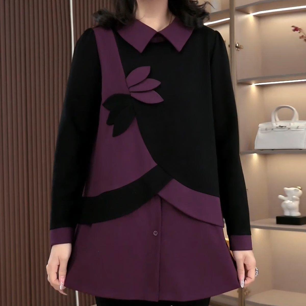 极速胖人女装妈妈高档显瘦质感卫衣大码遮肉宽松时尚外穿打底三季
