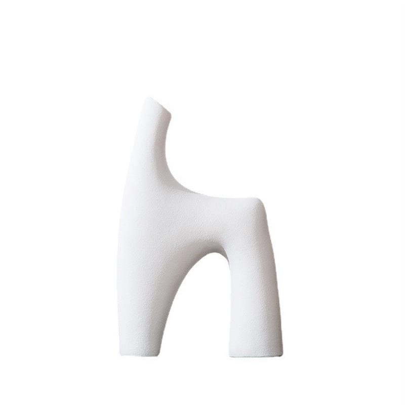 新品现代简约黑白不规则摆件酒店玄关大堂吧台侘寂摆设售楼桌面装