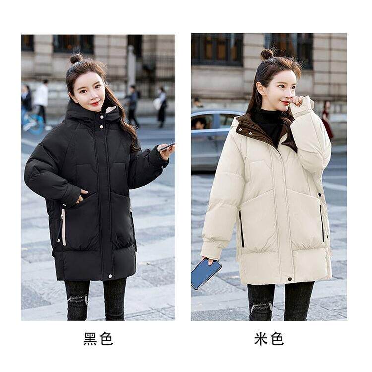 极速冬天棉衣女中长款韩版宽松面包服冬季加厚时尚羽绒棉服软妹潮