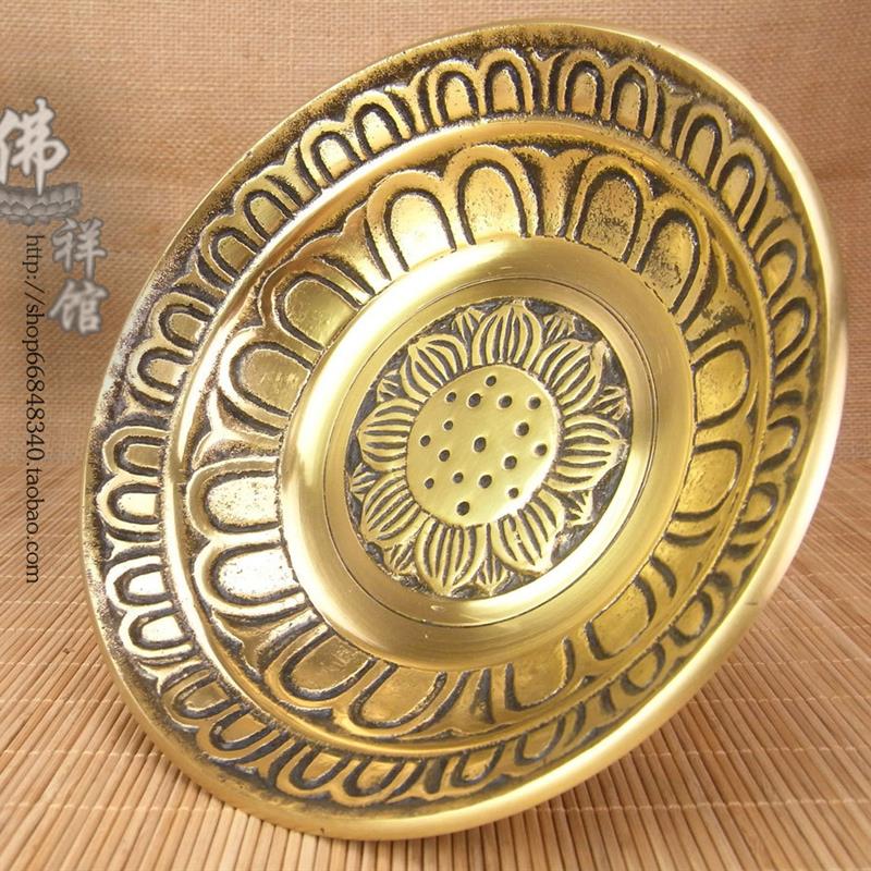 新品佛具纯铜莲花果盘供