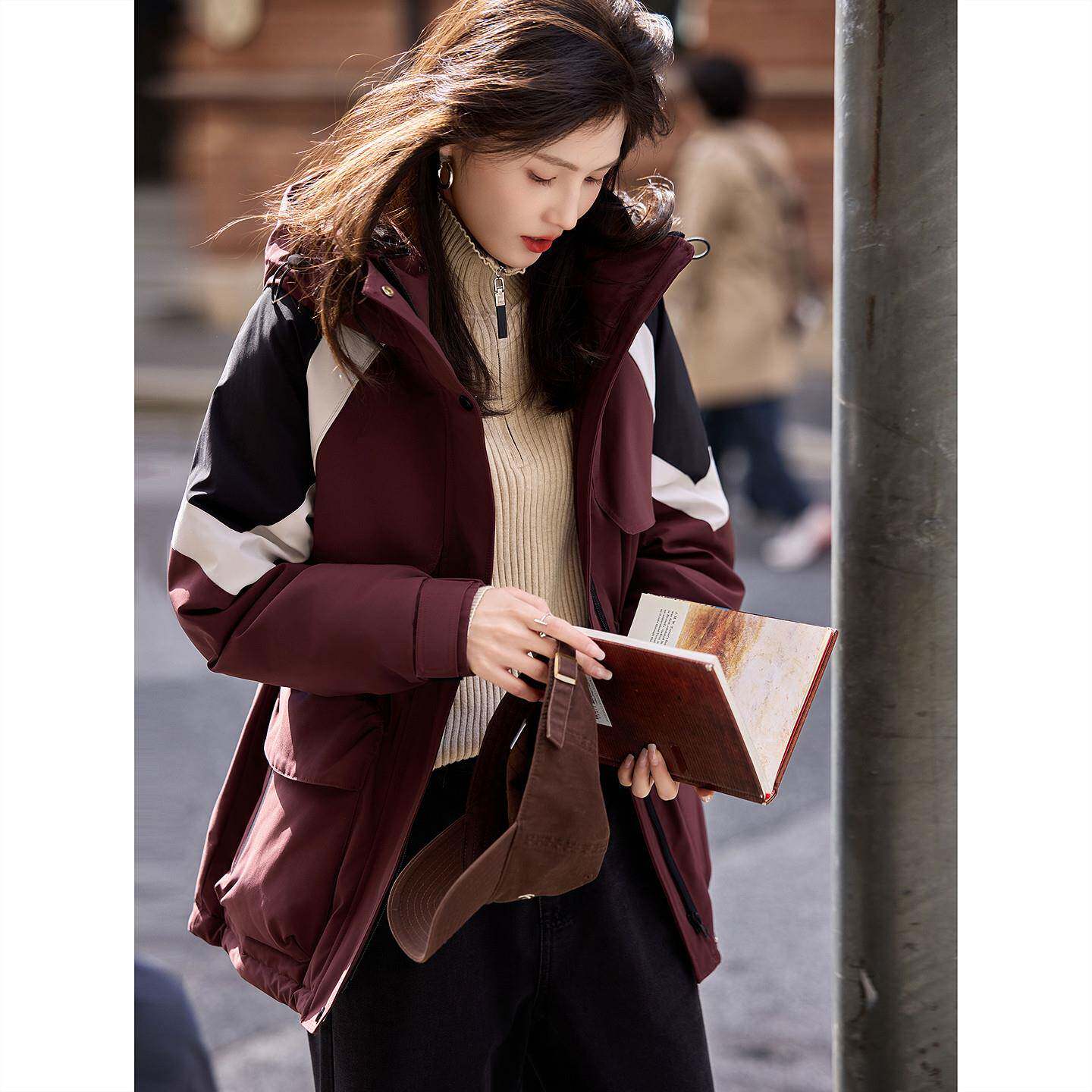 极速羽绒服女2026冬季新款连帽短款保暖加厚冲锋外套上衣