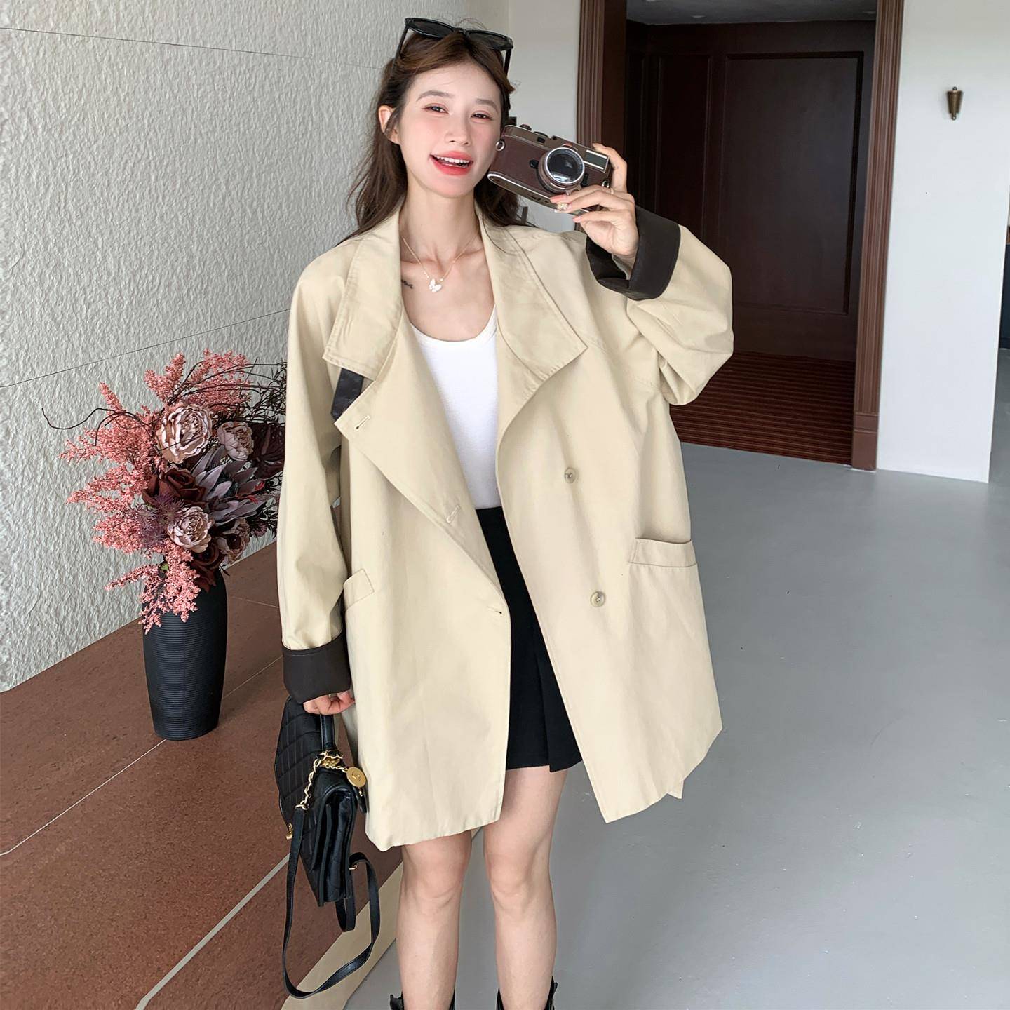极速今年流行超好看宽松中长款风衣女秋新款小个子休闲显瘦气质外