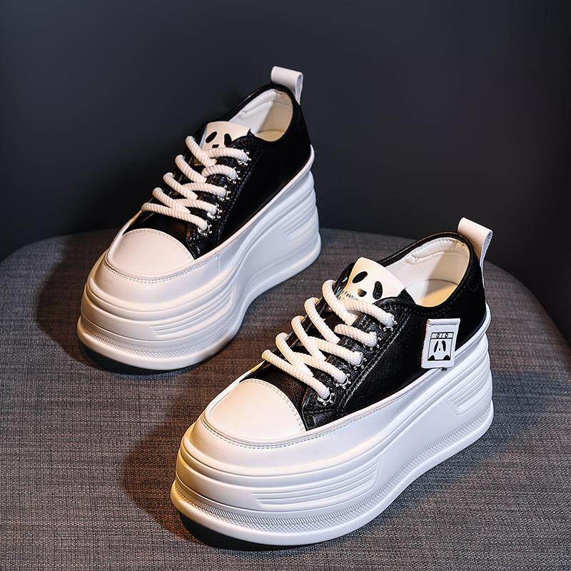 推荐真皮内增高小白鞋女20