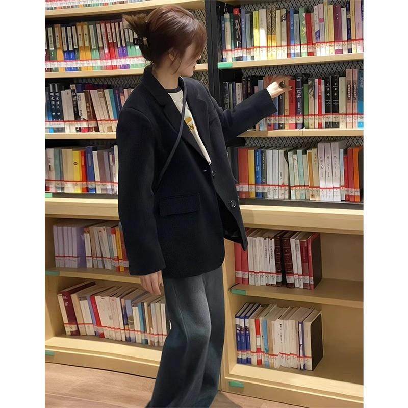 推荐韩系炸街小个子黑色小西装外套女2024早春秋季新款高级感休闲