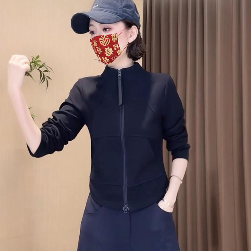 极速欧货极简风立体剪裁拉链开衫立领长袖卫衣外套女秋季显瘦百搭