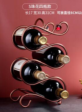 推荐创意红酒架金属摆件欧