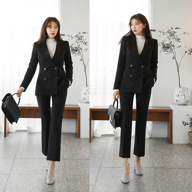 极速白色年会主持西装套装女春秋韩版气质时尚休闲小西服OL正装职