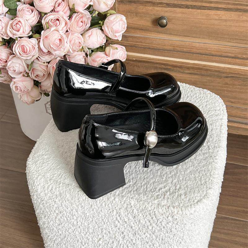 推荐婚纱专用增高鞋松糕厚底粗跟新娘玛丽珍婚鞋神器一字带伴娘鞋