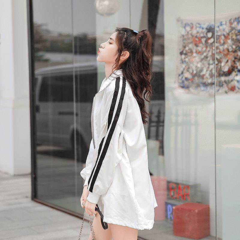 极速可爱少女日式白色外套女宽松学生chic复古时尚流行棒球上衣春