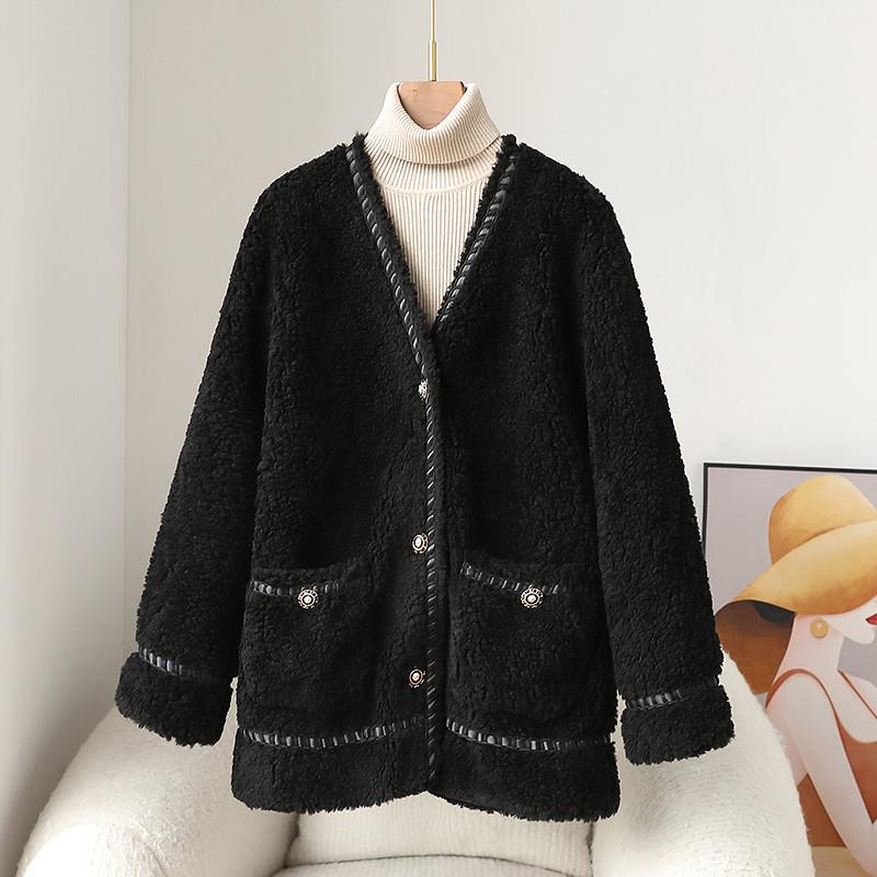 全羊毛真羊剪绒皮草外套羊