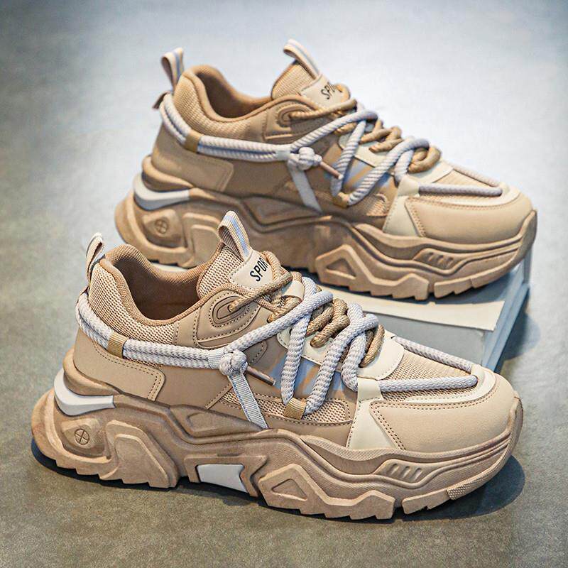 推荐男鞋夏季网面透气潮流百搭休闲运动鞋青少年厚底增高黑色老爹