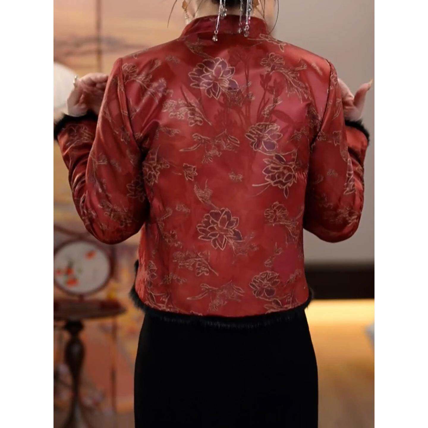 极速新中式红色时尚套装女2026年秋季新款妈妈轻奢高级感半身裙两
