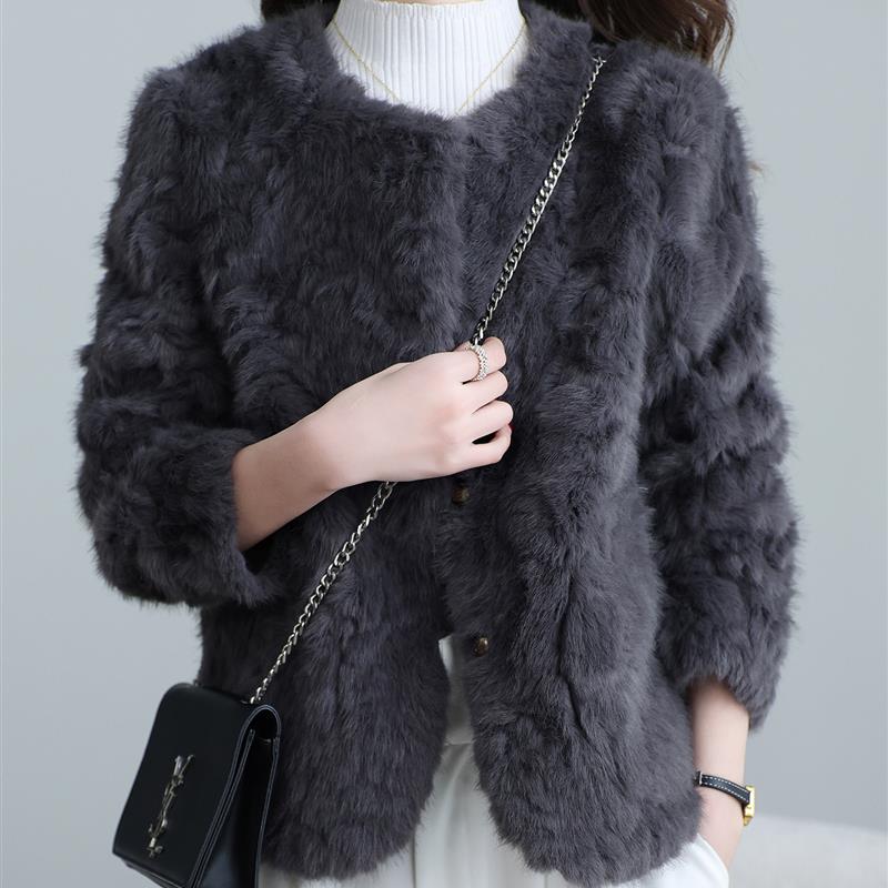水貂绒皮毛一体外套女冬季