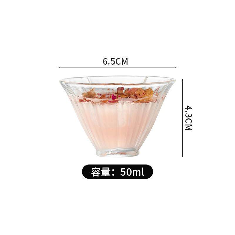 推荐甜品碗带勺玻璃杯调酒杯冷饮杯莲花碗国风鸡尾酒杯组合套装果