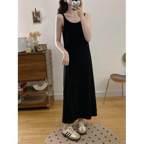 推荐大码女装2025秋超火搭配一整套黑色吊带裙绑带收腰长袖衬衫两