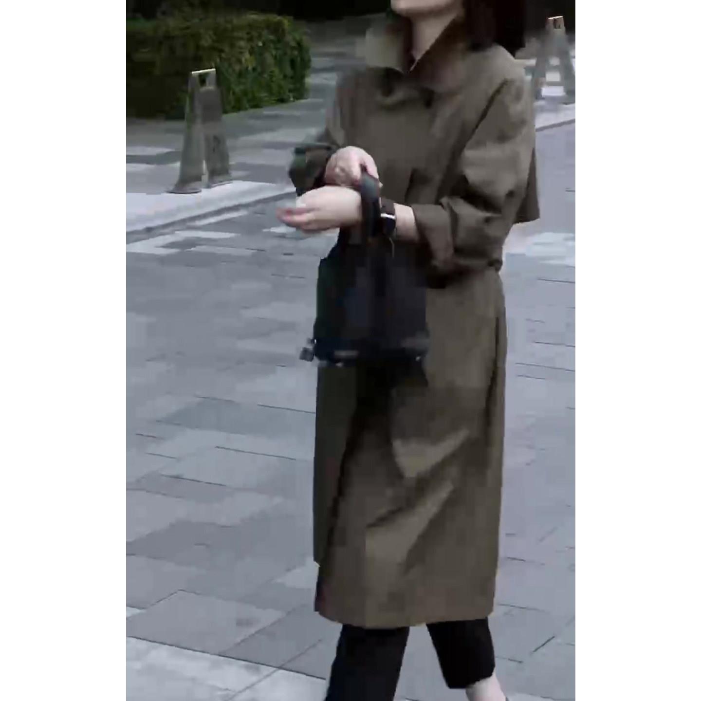 极速欧货工装双排扣风衣外套女秋季新款高级感斗篷休闲大衣中长款