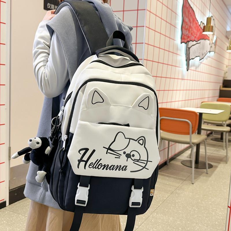 推荐书包女韩版可爱猫咪小