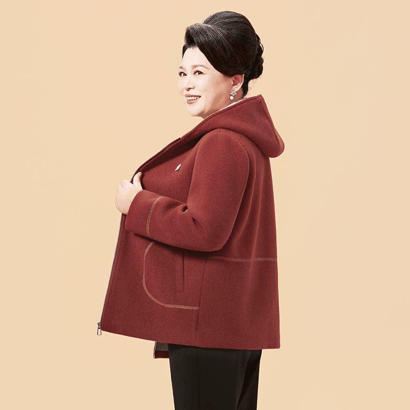 极速中老年人女装棉袄妈妈冬装外套2026新款棉服加绒加厚保暖毛呢