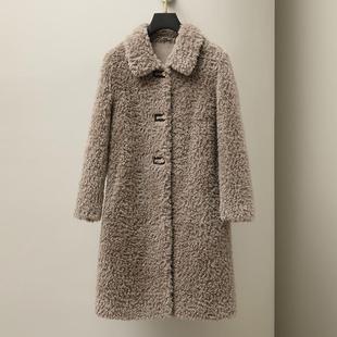 推荐2023秋冬新款中老年羊剪绒外套女复合皮毛一体颗粒羊毛皮草大