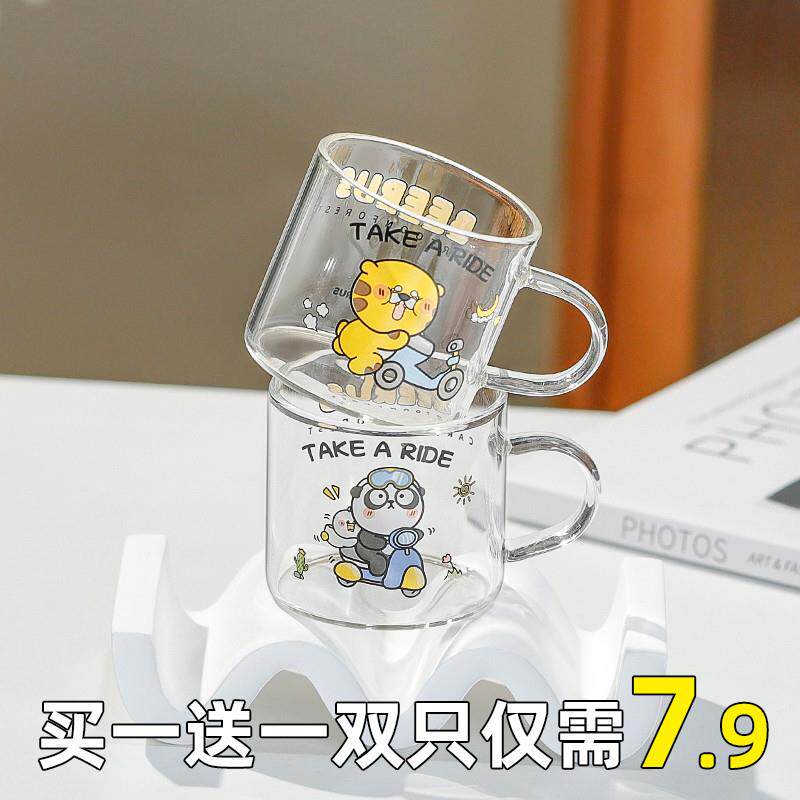 推荐儿童mini小口杯卡通宝宝喝水杯子玻璃杯牛奶杯家用茶杯高硼硅