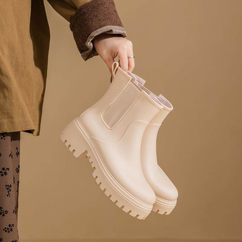 推荐马丁雨鞋女款2026新款涉水靴时尚中筒防水鞋防滑舒适雨靴加绒