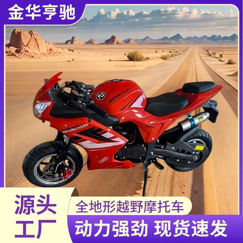 跨境出口迷你60cc大跑两轮小高赛摩托车汽油成人越野燃油摩托车