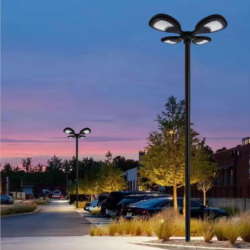 太阳能LED庭院灯3头4头扇型庭院灯具4米跨境贸易庭院路灯