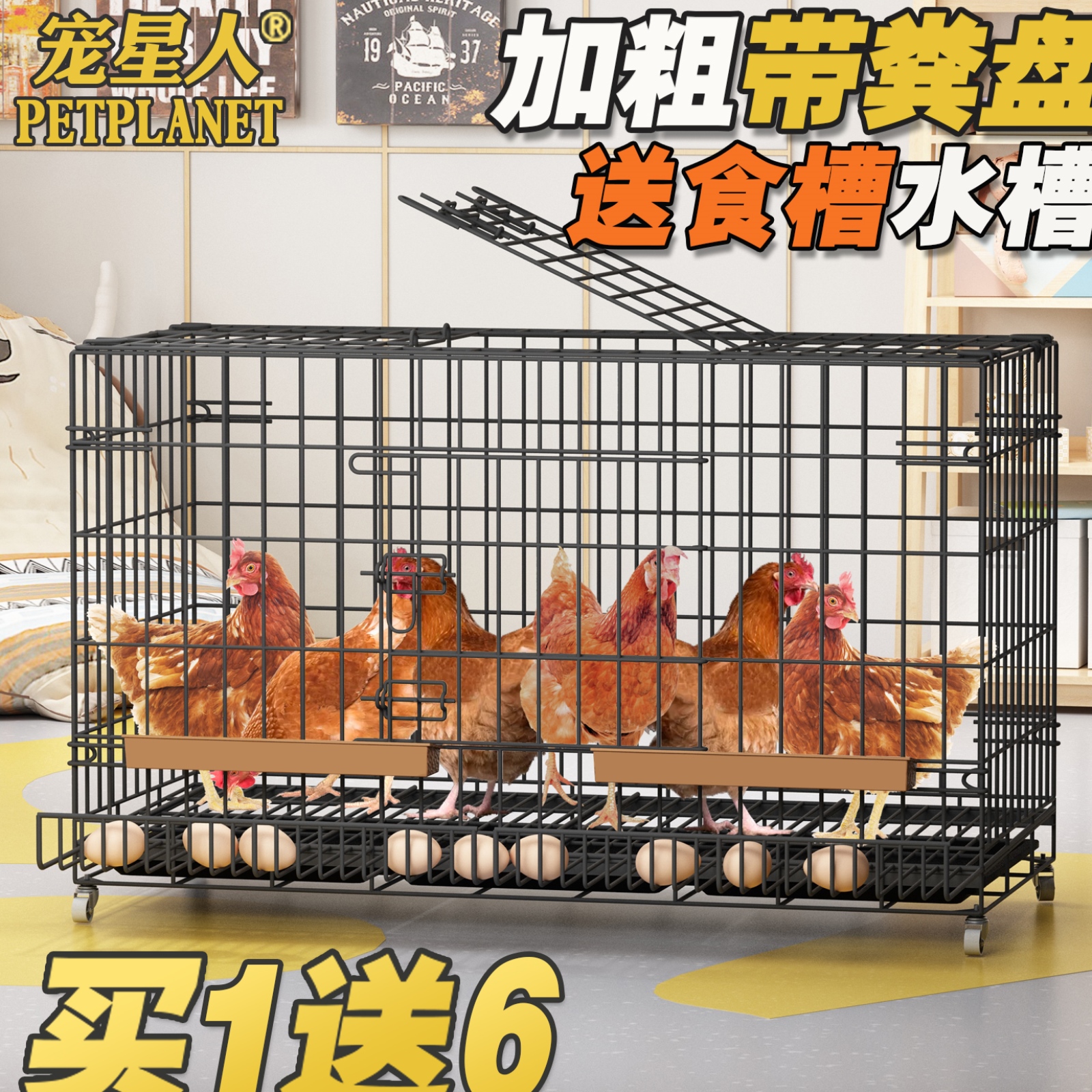 新款养鸡笼自动清粪大型加密养殖笼鸭笼铁丝网鸡笼家用大号特大