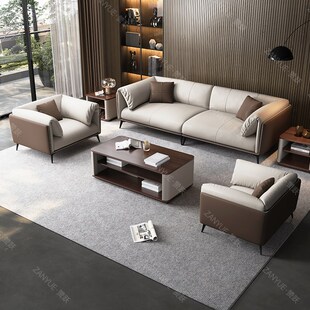 办公室办公沙发三人经理室会客沙发简约现M代商务接待沙发茶几套