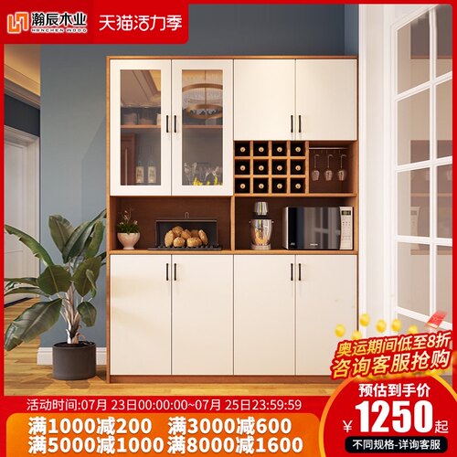 现代简约餐边柜餐厅储物柜欧式酒柜碗H柜多功能组合橱柜一体定制
