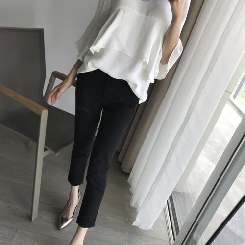 Th 荷叶边 喇叭y袖雪纺衬衫 显瘦好版型